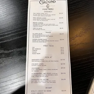 Food menu