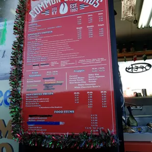 the menu