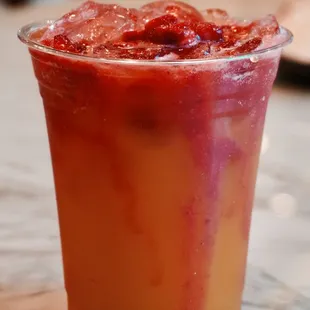 Cool down with a nice strawberry mango refresher