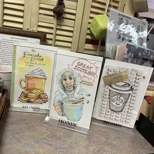 a variety of cards on a table