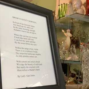 A nice poem about Brown County