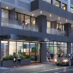 a rendering of the exterior of an apartment building