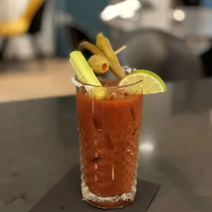 a bloody drink on a table
