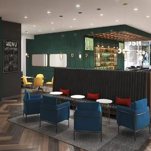 a restaurant with tables and chairs