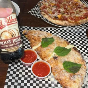 Calzone and hot honey pie