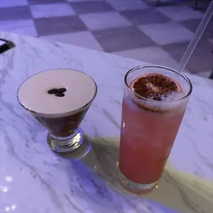 Espresso Martini, Grapefruit Rosemary Smash