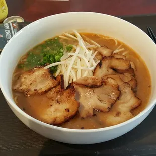 Cha su ramem with rice ball with cod roe