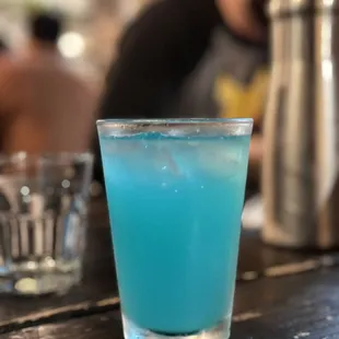 Basically a fizzy Blue Hawaiian