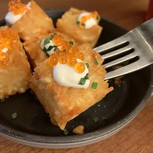 BOUJEE TOTS* GF Crème fraiche, smoked trout roe