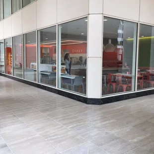 a view of the cafeteria area