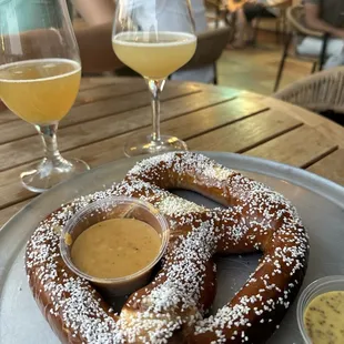 Pretzel and beers