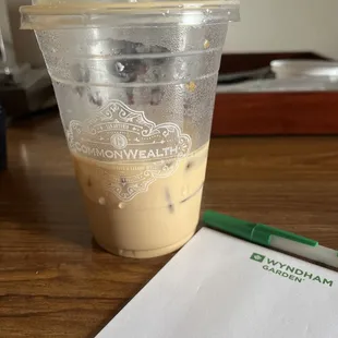 Iced caramel latte