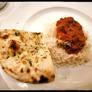 A portion of their Chicken Tikka Masala &amp; Rosemary Naa