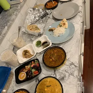 Chicken Tikka Masala, Butter Chicken, Samosa, Korma, Tandoori Octopus, Rajwadi Murgh