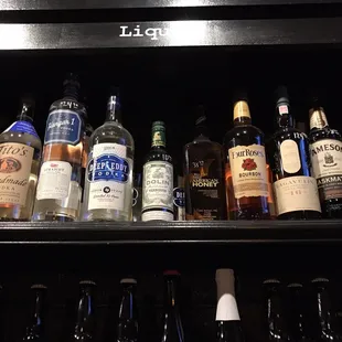 Liquor selection. They have George Clooney's tequila.