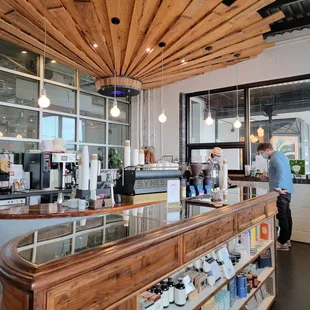a man standing at the counter