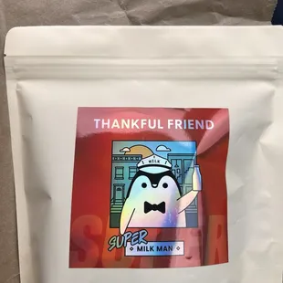 Bag of coffee beans - roasting date on the back along with origin and tasting notes