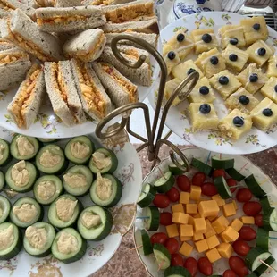 a variety of appetizers