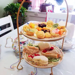 High tea also comes with all kinds of tea sandwiches and deserts.