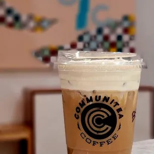 a cup of coffee on a table