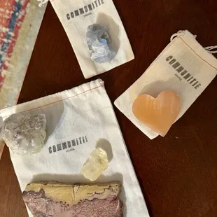 the crystals i got from Communitie - they have a TON more in the shop, an entire big, beautiful display of them!!