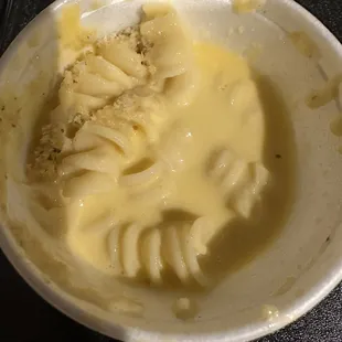 Soupy runny mac &amp; cheese. Yuck.