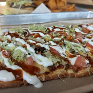 Taco flatbread on a gluten-friendly crust