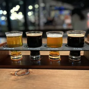 a flight of beers
