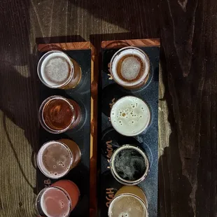 Flights of beer.