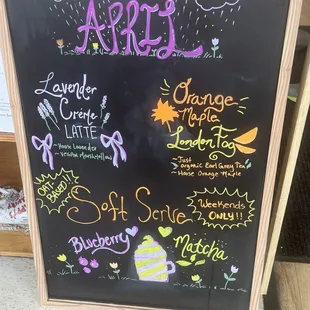 Specials on chalk board outside
