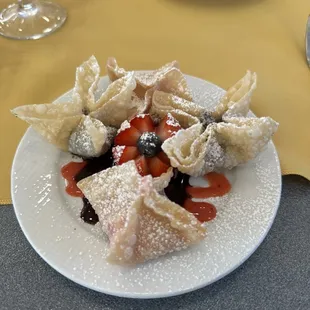 Strawberry cheesecake and Oreo wontons