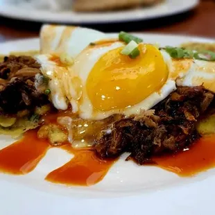 Johnny Cakes with Pulled Pork, $14