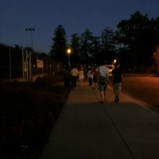 The whole community turns out for the annual fireworks display.on July 4th.