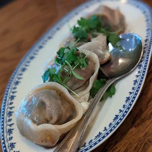 Seasonal (ramp &amp; kimchi) dumplings