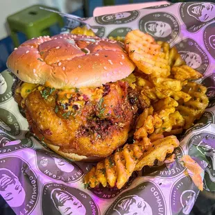 Fried Beer Battered Cauli Chicken Sandwich