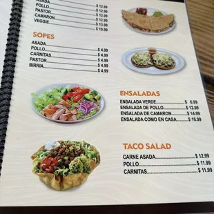 menu