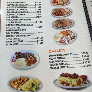 sushi and sashimi, menu