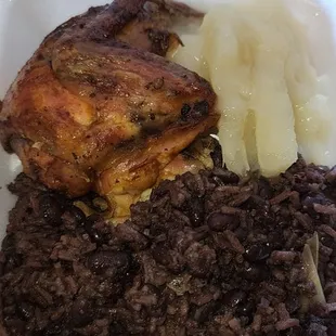 a meal in a styrofoam container