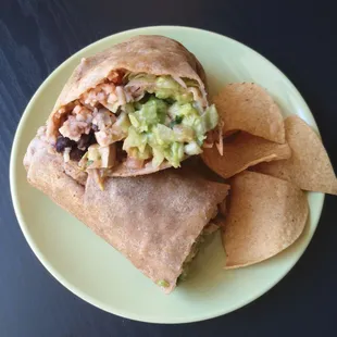 Tofu Ranchero burrito. Vegan.