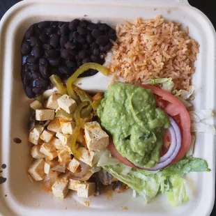 Tofu Ranchero plate. Vegan.