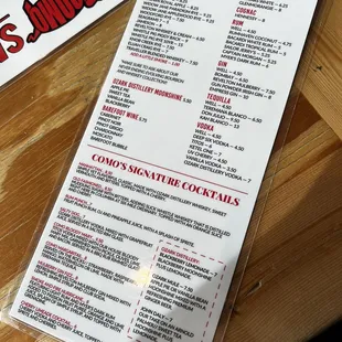 Spirits and signature cocktails