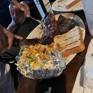 T-Boned with Baked Potato