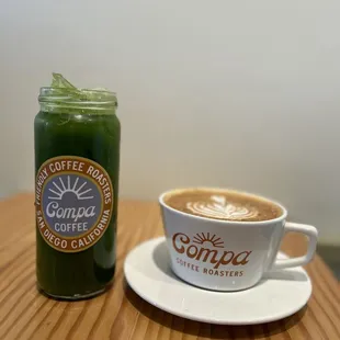 Matcha Lemonade and Honey Cinnamon Latte