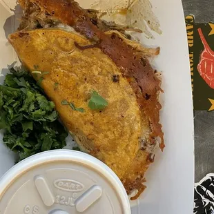 Pork birria taco.  out of bounds!