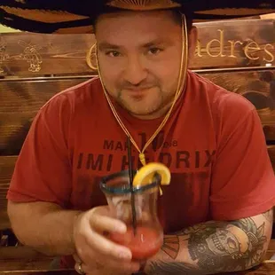 They put a sombrero on him for his birthday!!