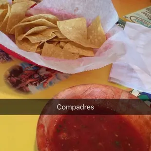 Warm chips and salsa