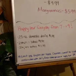 Happy hour deals.