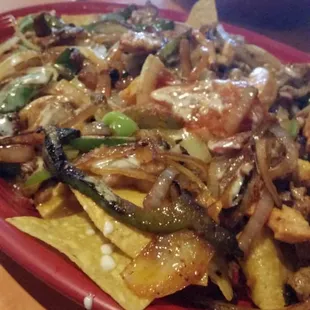 Chicken and Steak Fajita Nachos