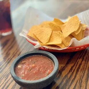 Free chips and salsa for the table