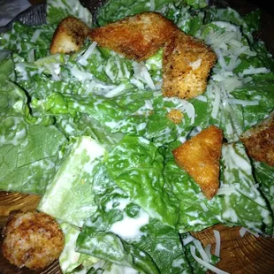 a closeup of a salad on a plate